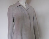 Vintage Linda Allard Ellen Tracy Softest Dove Gray Wool Jacket Coat Blazer with Beautiful Seaming Details Perfect for Spring