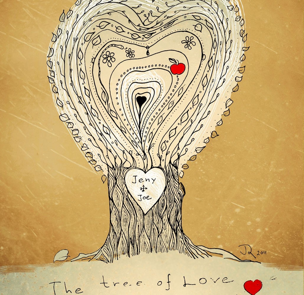 Love tree custom art print - poster 12x16 inch