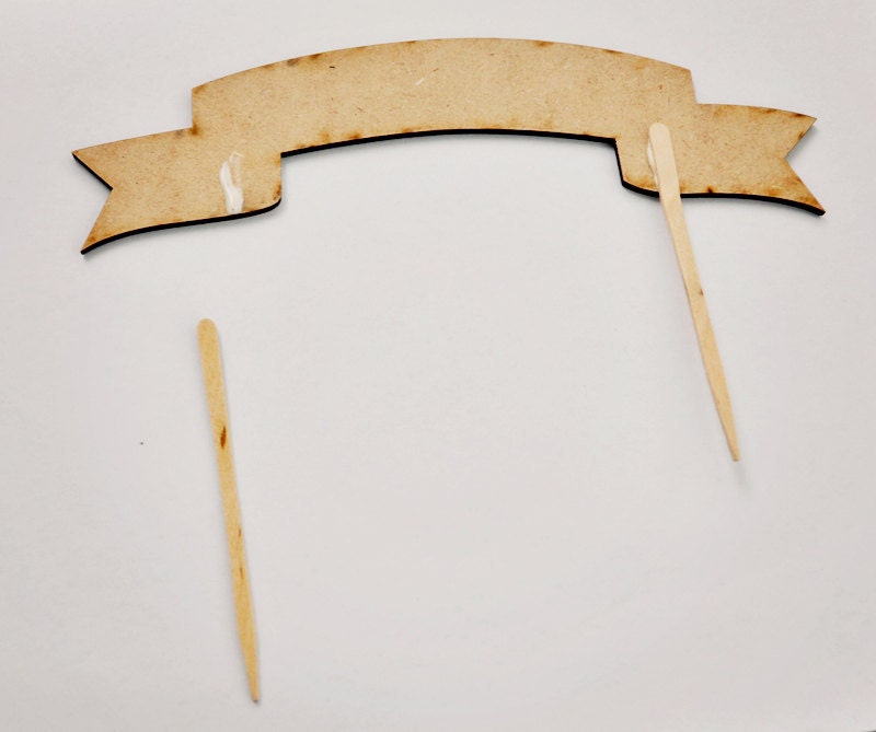 DIY Banner Cake Topper for birthday or wedding