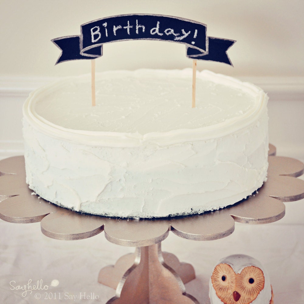 DIY Banner Cake Topper for birthday or wedding