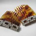 French Rhinestone Faux Tortoise Combs in Art Deco Chainlink Design