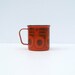Vintage Finel Enamel Red Bird Cup by Kaj Franck - ARABIA Finland - Only one of three left.