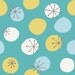 SALE - Fabric - Monaluna Circa 52- 100% Birch Organic Cotton Fabric - Starburst in Teal (1.5 Yards)