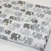 Organic Baby Blanket - Happy Drawing by Ed Emberley - Elephants with Charcoal Minky (30 X 32)