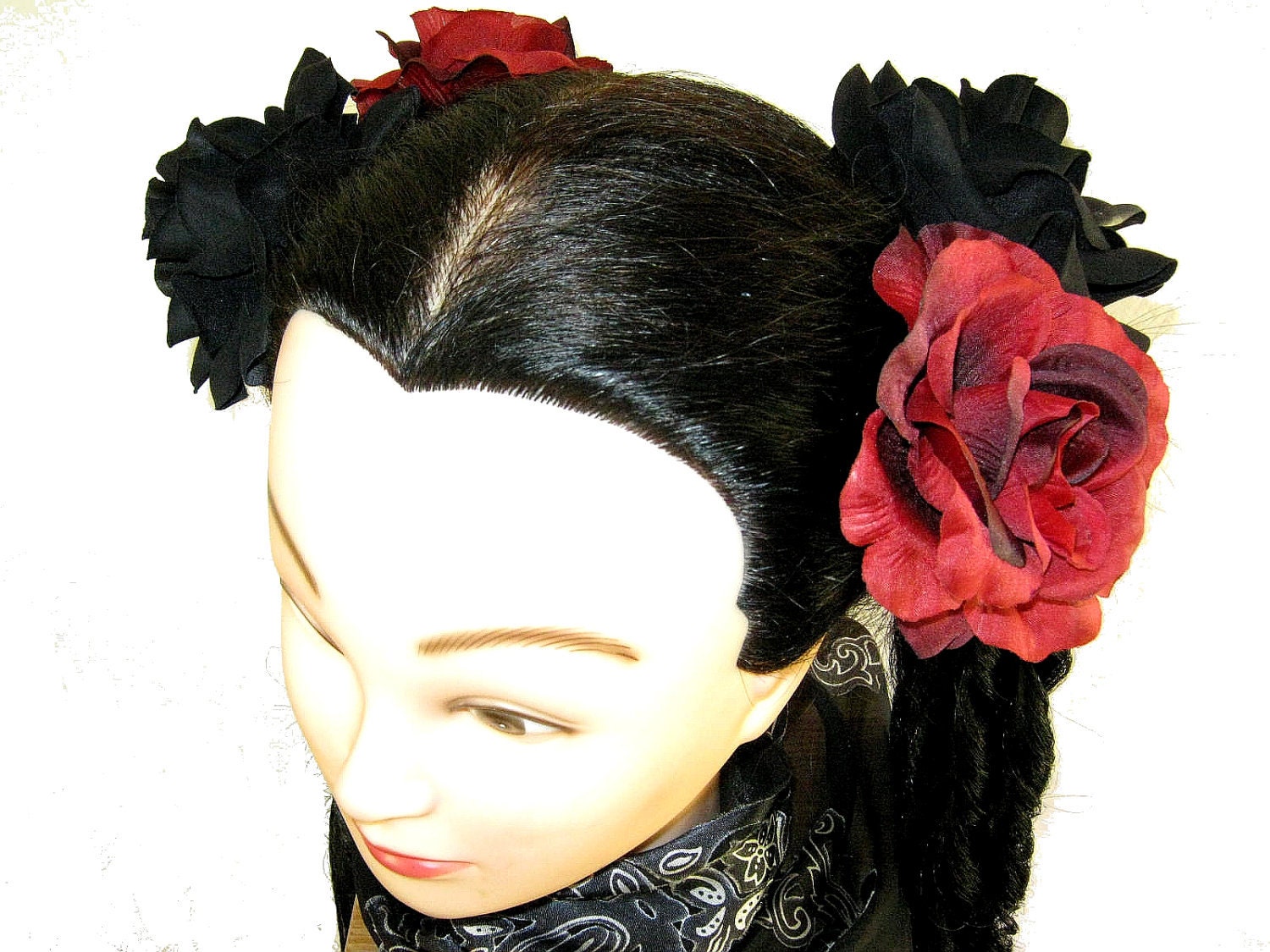 2 x GOTH LOLITA hair flower FASCINATOR - Manga Anime Starlight hair jewelry Tribal Fusion belly dance garb accessory barrette