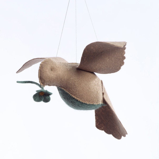 Beige and Teal Bird in flight kit