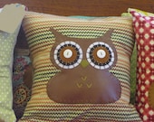 Brown Missoni Inspired Owl Pillow