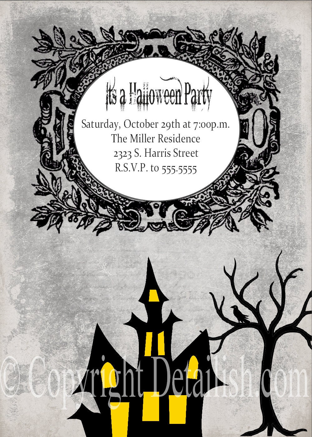 PRINTABLE Halloween Invitation - Print as many as you need Il_570xn