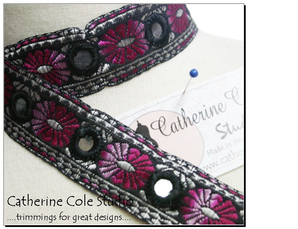 Mirror woven ethnic braid ribbon 1yd for belly dancer costume lace trims choker collar jewelry lace trims chic by Catherine Cole Studio