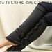SALE GREY Button down  black lace edged leg warmers women great with or without boots Catherine Cole Studio lace legwarmers
