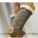 RESERVED Lace leg warmers TAN cluny lace 2 tortoise buttons womens leaf knit pattern ith all boots by Catherine Cole Studio