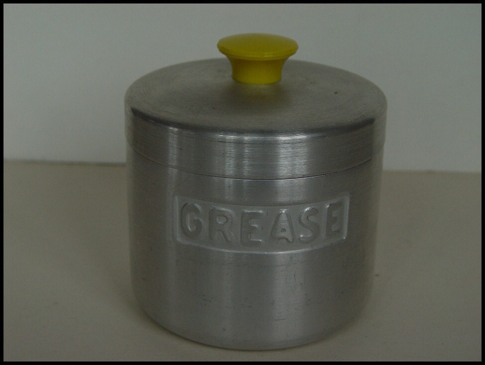 Retro Vintage 3Pc Aluminum Kitchen GREASE jar Container by STAIT1