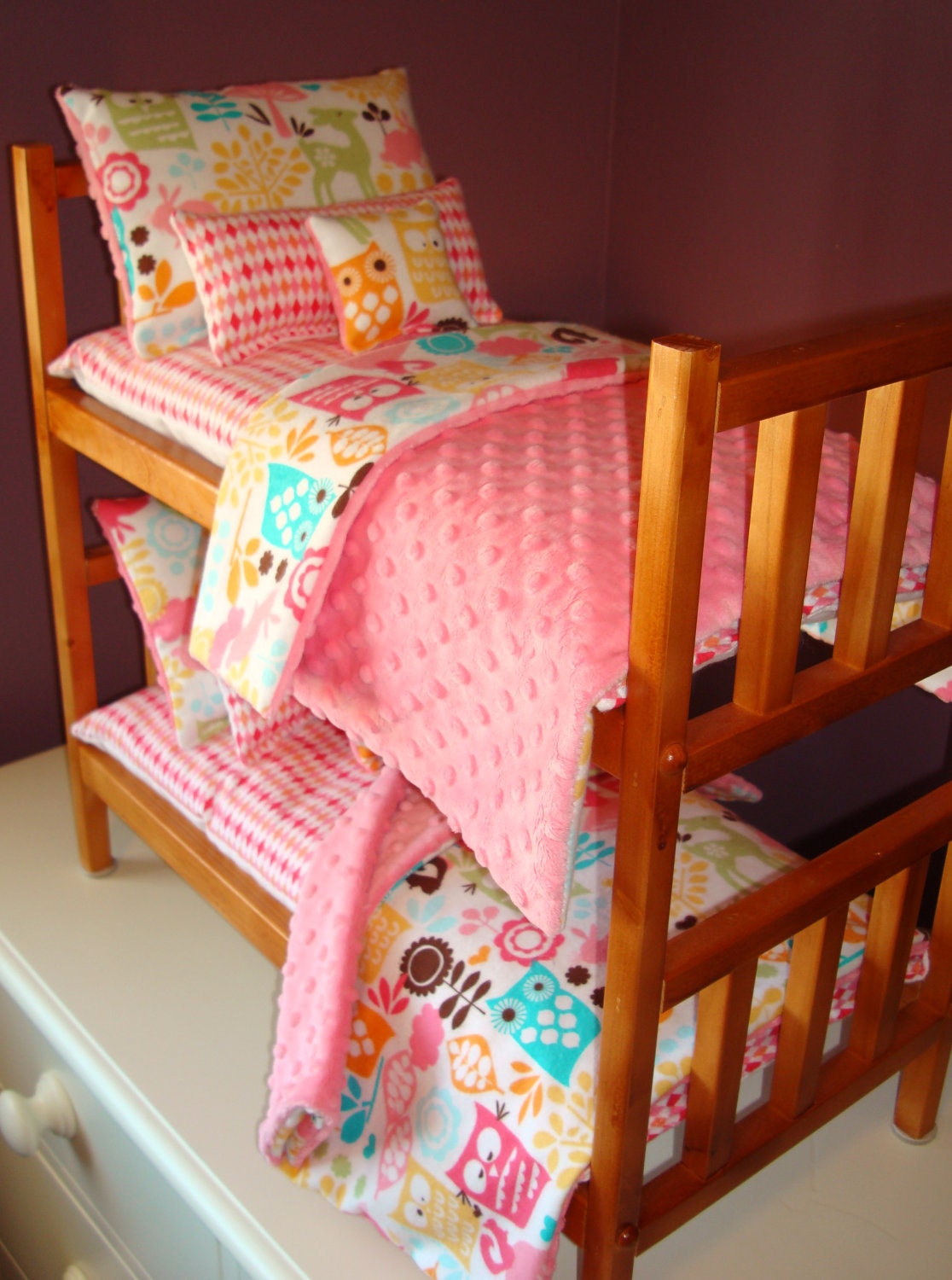 15% OFF SALE 10-Piece Bunk Bed Bedding Set Fits American Girl Doll