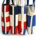 Blue and natural/Nautical canvas tote, shoulder bag