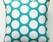 Premier Prints Dandie Dot True Turquoise Pillow Cover- 16x16 inches- Hidden Zipper Closure