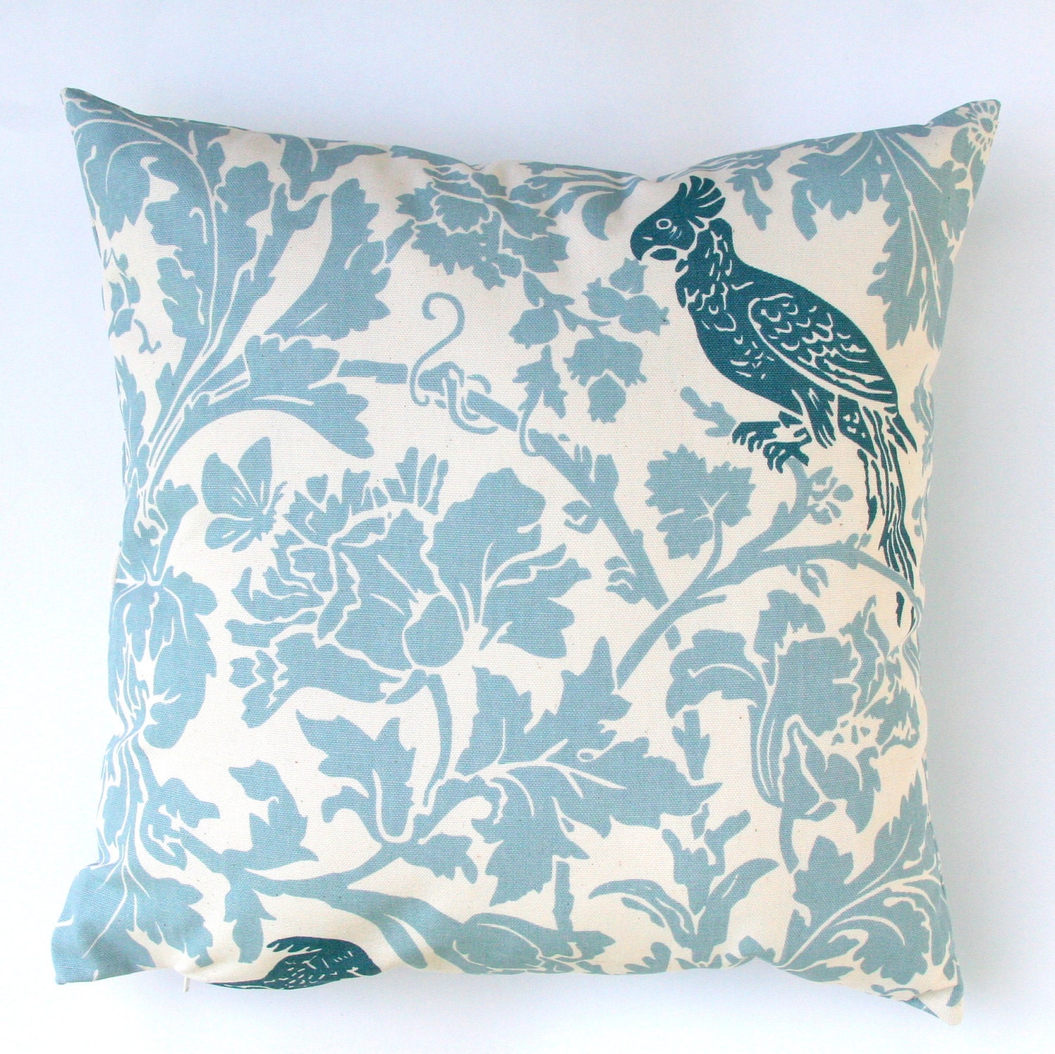 Premier Prints Village Blue Bird Pillow Cover- 18x18 inches- Hidden Zipper Closure