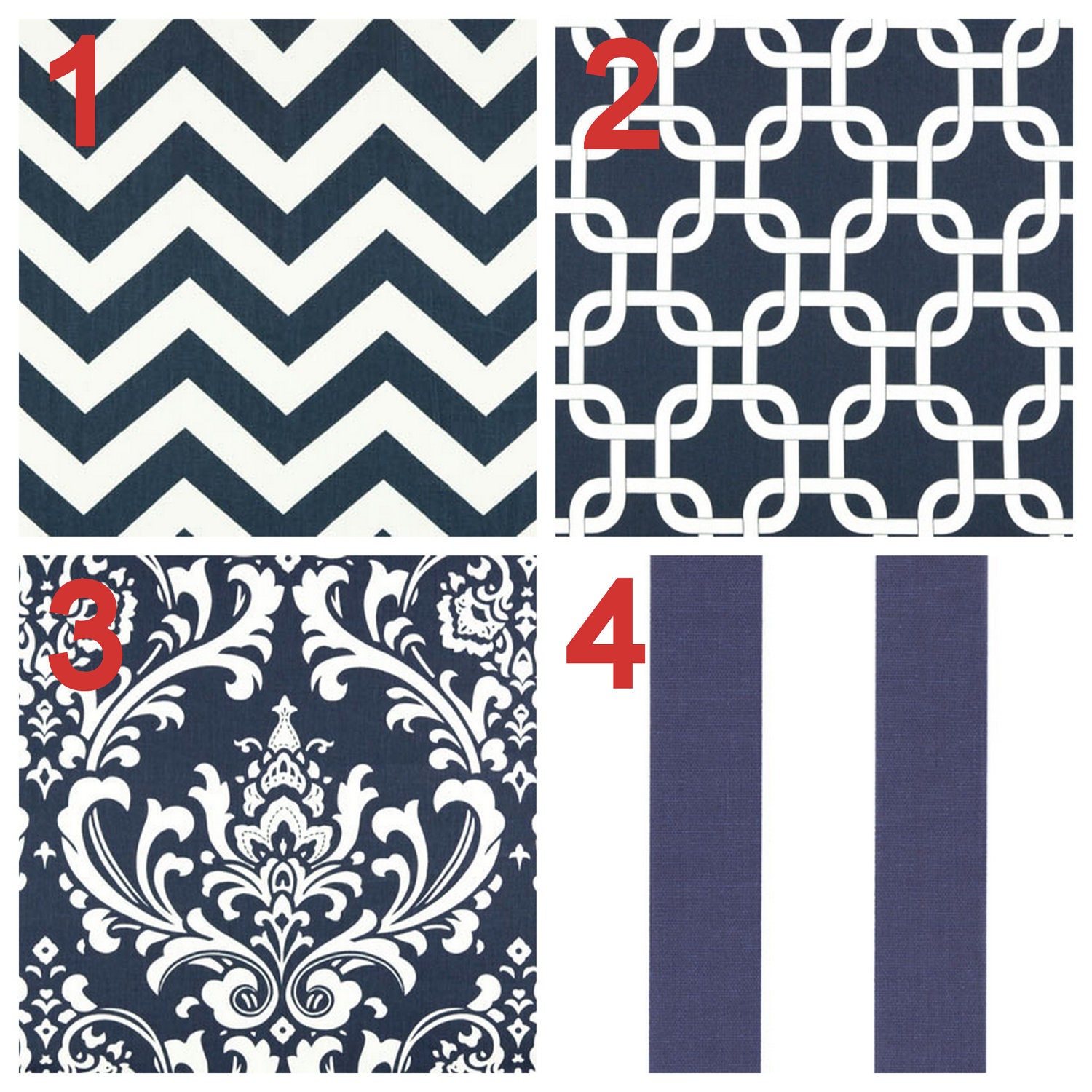 Modern Curtains- Pair of Drapery Panels- Premier Prints Navy Blue Curtains- 50x84 inch Drapes- You Choose Fabric