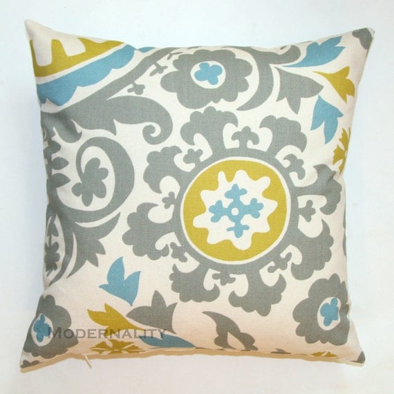 Premier Prints Summerland Suzani Pillow Cover- 20x20 inches- Hidden Zipper Closure