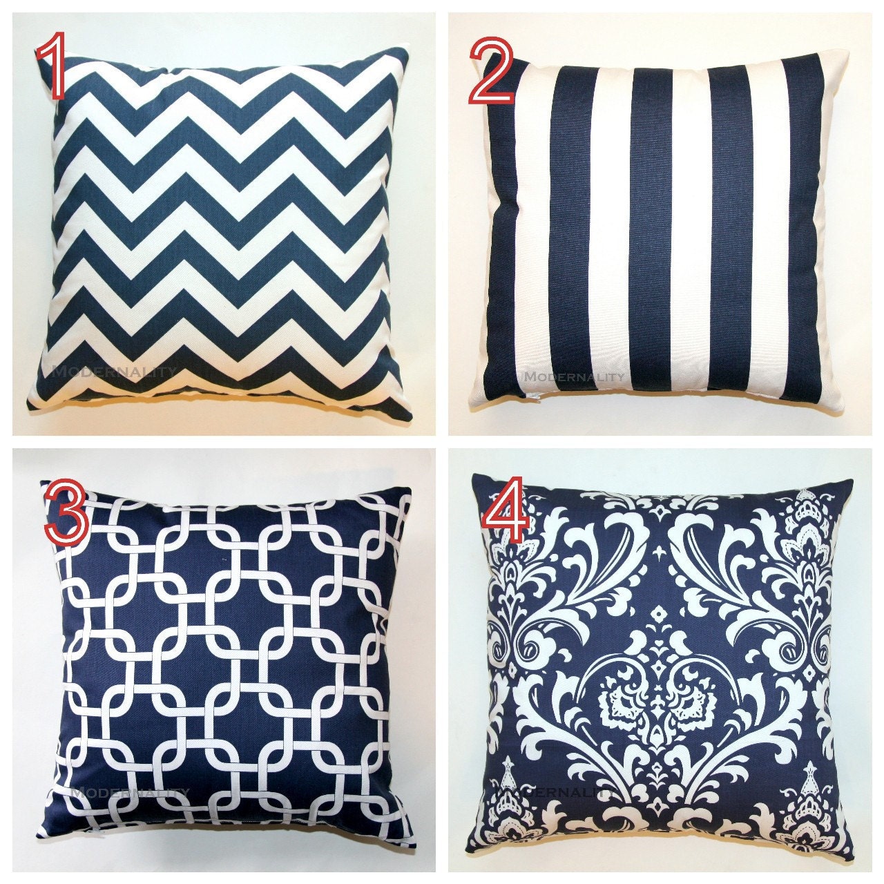 MEMORIAL DAY SALE- Premier Prints Navy Blue Pillow Cover- 14x14 inches- Hidden Zipper Closure- You Choose