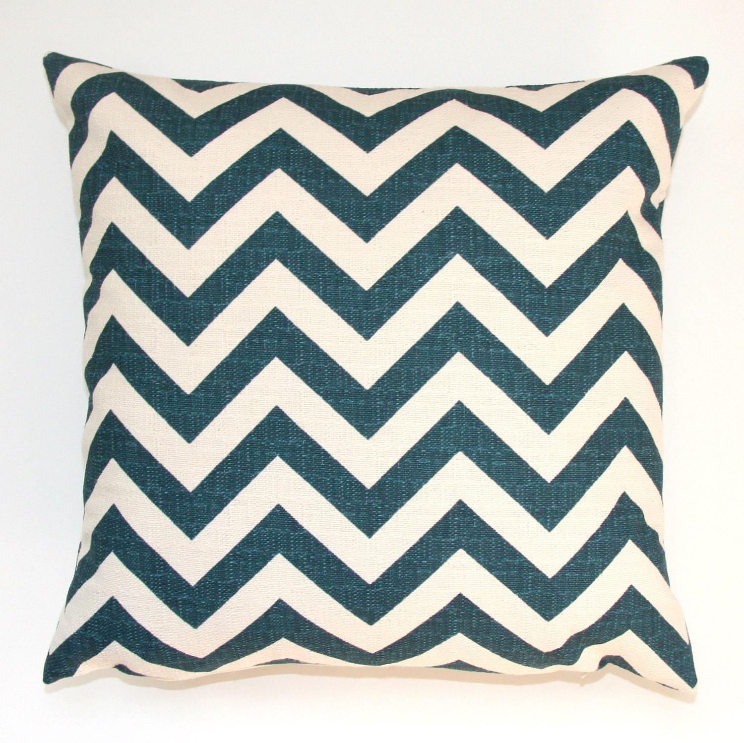 Premier Prints Navy Blue and Cream Chevron Pillow Cover- 20x20 inches- Zipper Closure