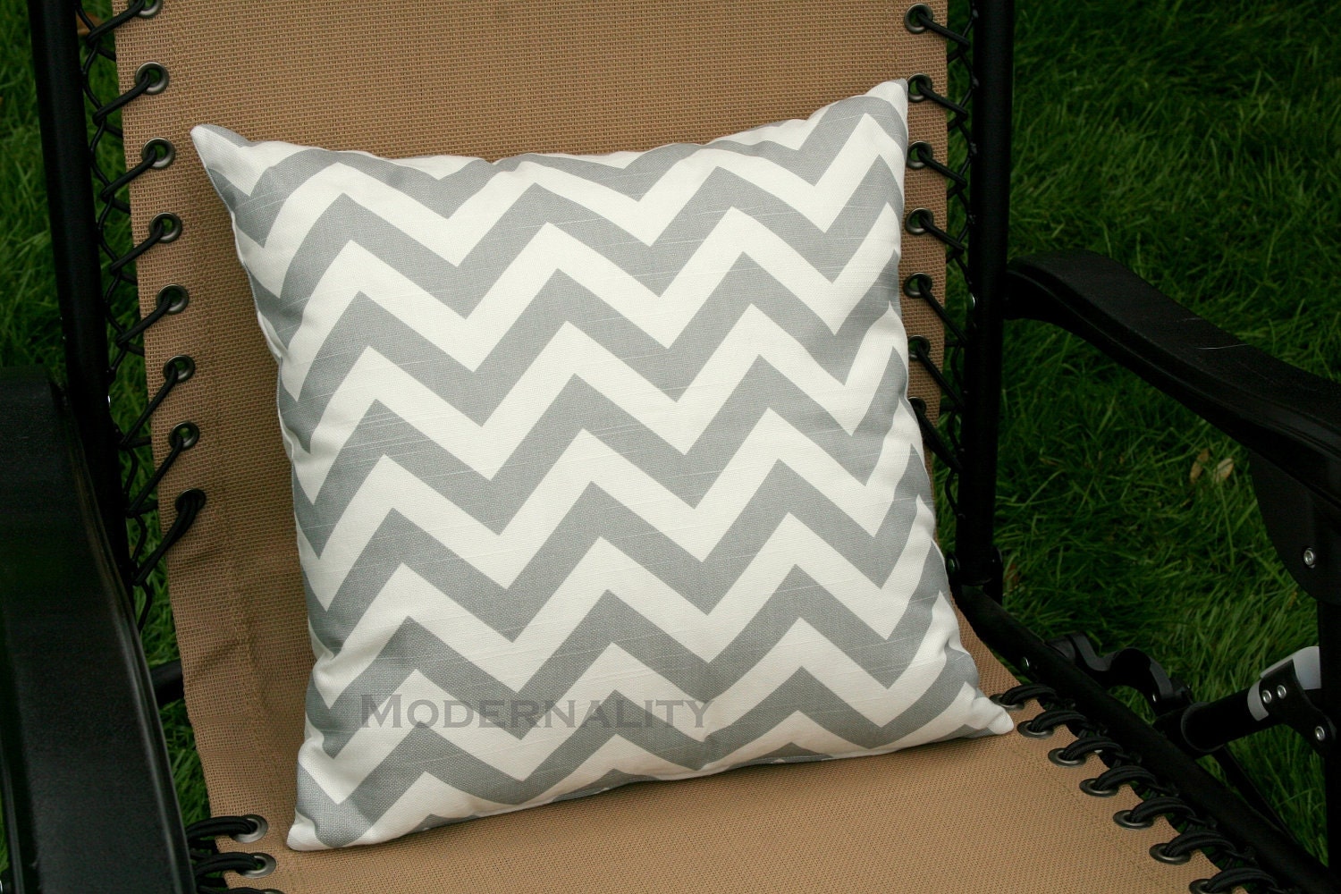 Premier Prints Grey Chevron Pillow Cover- 18x18 inches- Hidden Zipper Closure