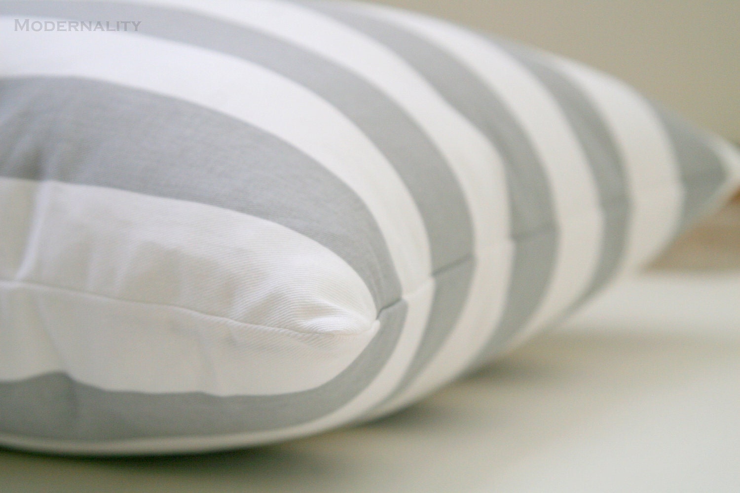 Premier Prints Grey and White Striped Pillow Cover- 20x20 inches- Hidden Zipper Closure
