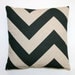 Premier Prints Black and Beige Zippy Chevron Pillow Cover- 18x18 inches- Hidden Zipper Closure
