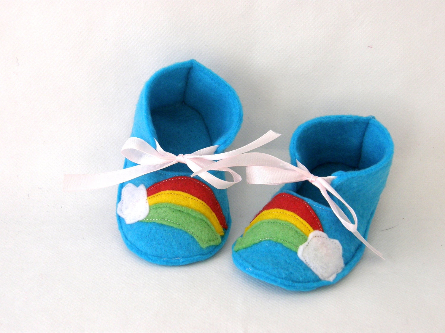 Rainbow baby booties