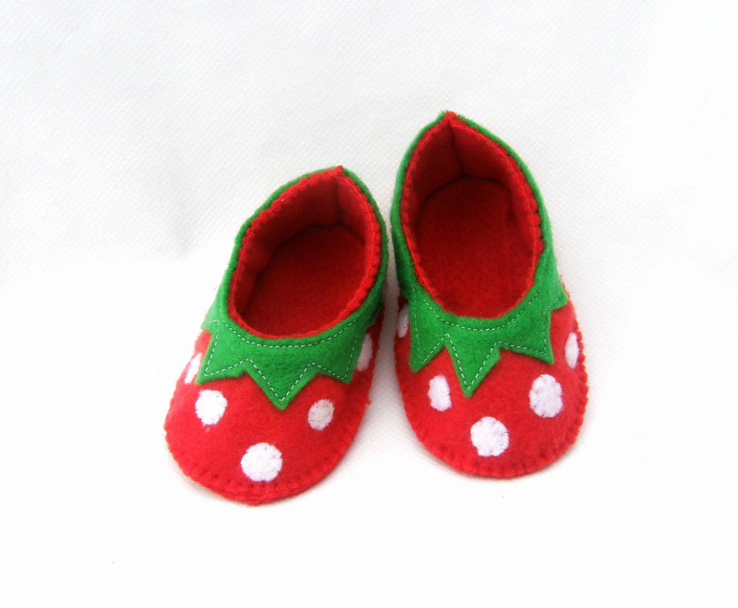 Strawberry baby booties fruit baby shoes felt baby booties novelty shoes newborn