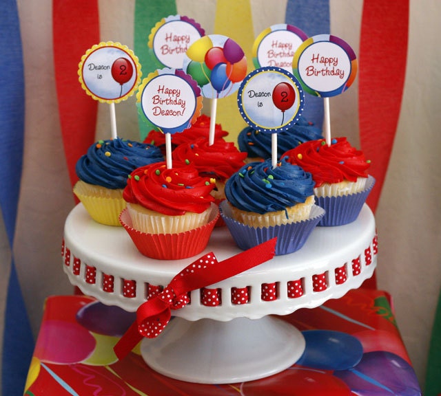BALLOON Birthday Party - CUSTOMIZED - Printable Coordinating Design Accessories Collection DIY