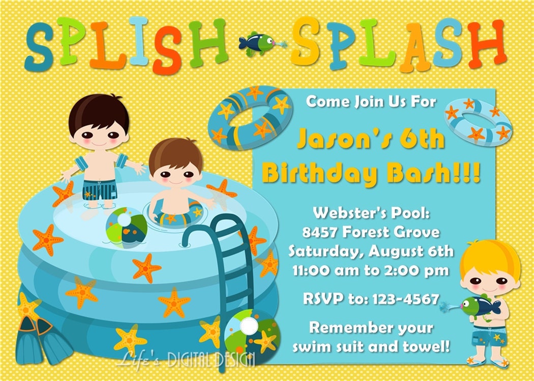 Splash Party Invitations