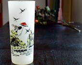 One Vintage Frosted Plantation Scene "Stroll In Garden" Iced Tea Glass / Tumbler