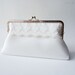 White Bridal Clutch with Wristlet Chain / Handle , wedding clutch, wedding bag, Bridal clutch, Purse for wedding