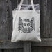 Canvas Market Tote "Pining For You" Black on Natural Canvas