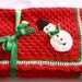 Crochet Baby Blanket / Afghan, Snowman Red Granny Square, Christmas Gift