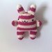 super kawaii crochet bunny pink & cream stripes