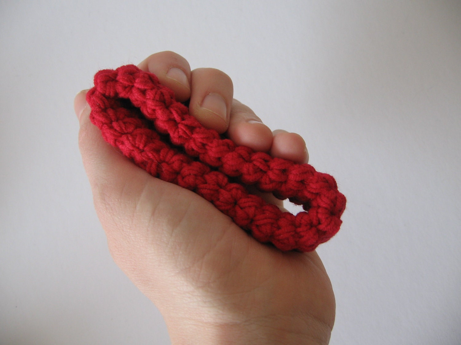 chunky crochet bracelet / bangle / cuff - red