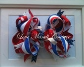 Over The Top Bow - Summer Holiday - Red, White, Blue