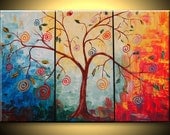 ORIGINAL Modern The Lollipop Tree Large Abstract Fine Art Impasto texture Palette knife oil 30x45 Painting by IraSher