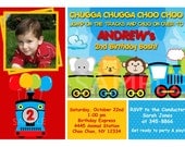Custom Personalized Animal Safari Train Birthday Party Invitation With or Without Photo - Digital Print