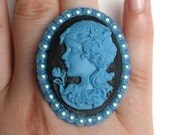 Blue Lady Cameo Ring