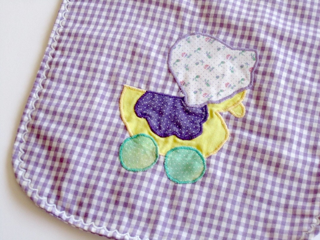 vintage baby bib with duck applique