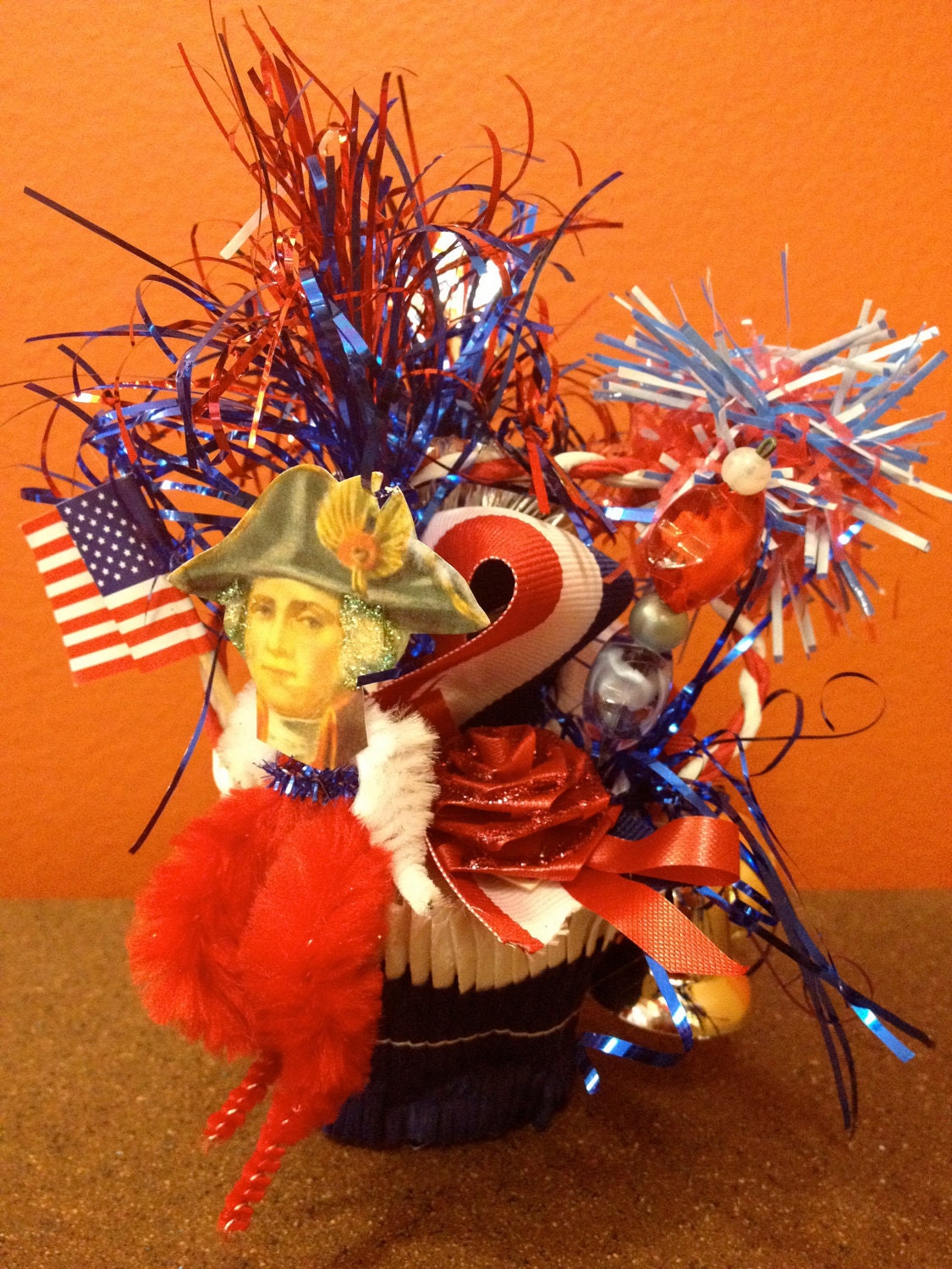 Patriotic Vintage Inspired Feather Tree Decoration