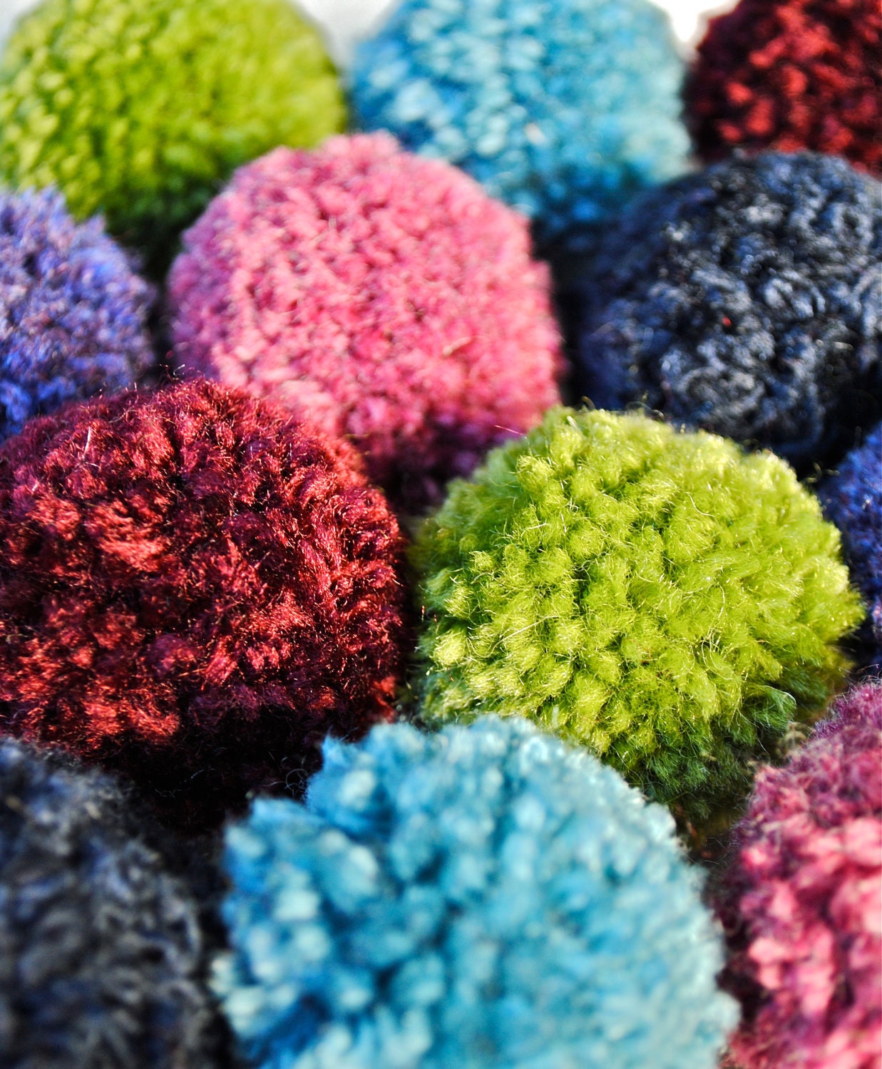 Catnip Pom Pom Cat Toys - Set of Six (Various Colors)