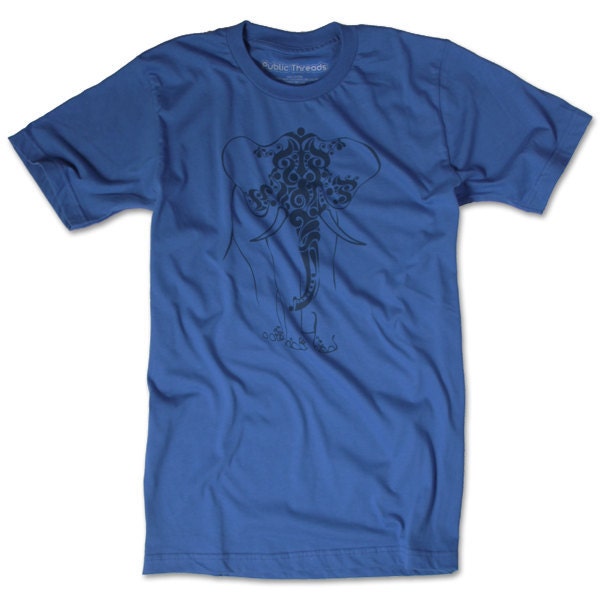 Safari Elephant T-Shirt - Royal Blue - American Apparel