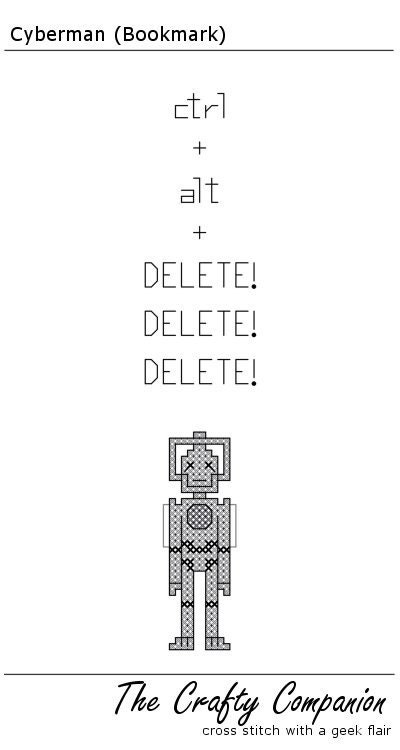 Cyberman - Doctor Who Inspired PDF Cross Stitch Pattern - INSTANT DOWNLOAD