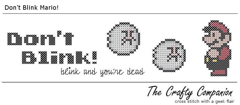 Don't Blink Mario - Doctor Who/Super Mario Bros Inspired PDF Cross Stitch Pattern - INSTANT DOWNLOAD