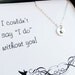 Set of 4: Four Be my Bridesmaid cards & initial necklace, Bridesmaid thank you cards gifts, silver personalized necklaces, bridesmaid gifts