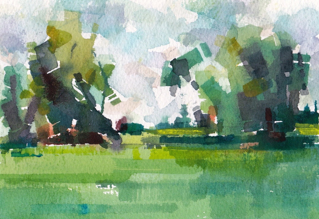 Field 02 original watercolor 7" x 5"