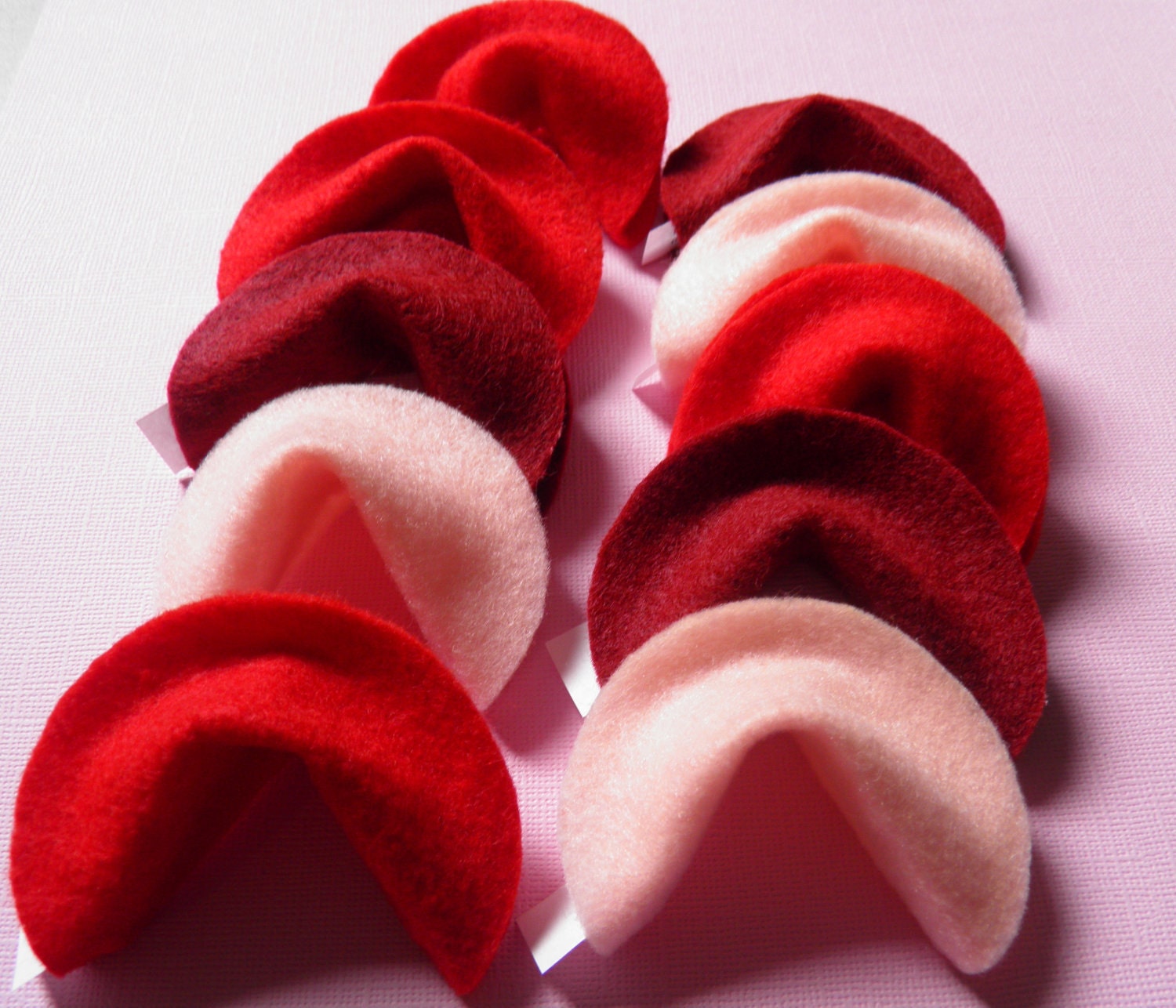 10 Felt Fortune Cookies - Valentine's Day, Birthday, Wedding, Anniversary, Baby Shower Favors